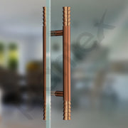 Plantex 14 Inch Stainless Steel Lotus Main Door Handle/Pull-Push Handles for Main Door/Wooden & Glass Door Handle/3 Years Warranty Pack of 2 (PVD Rose Gold)
