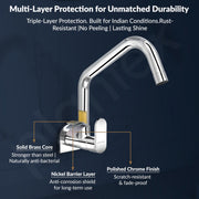 Plantex Kitchen Taps for Home Sink with Water Saving Nozzle for Kitchen Tap/High Arc 360Ãƒâ€šÃ‚Â° Swivel Spout for Sink Tap with Brass Wall Flange -7 Year Warranty by Plantex -(ORN-211-Chrome)