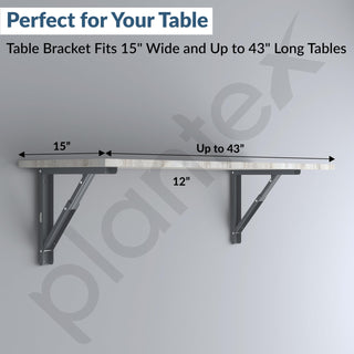 Plantex Heavy Duty 12 Inch Foldable Table Bracket/GI Steel Multipurpose Shelf Bracket/Space Saving Wall Bracket/Folding Bracket for Home & Office - Pair of 1 (Grey)