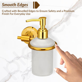 Plantex 304 Grade Stainless Steel Liquid Soap Dispenser/Shampoo Dispenser/Hand Wash Dispenser/Bathroom Accessories Pack of 1, Daizy (Golden)