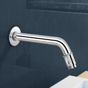 Plantex Pure Brass Long Body Bib Cock Water Tap for Bathroom with Water Saving Aerator/Wall Mount Tap with Brass Wall Flange and Teflon Tape -7 Year Warranty by Plantex (MAG-1202, Chrome)