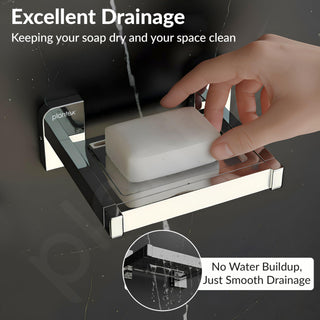 Plantex Soap Dish for Bathroom/304 Grade Stainless Steel Soap Case/Soap Holder/Soap Stand/Bathroom Accessories - Pack of 1 (1903, Chrome)