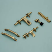 Plantex Stainless Steel Door Kit for Single Door/Door Hardware/Door Accessories (10 inch Al-Drop,8 inch Latch, 7 inch 2 Handles,7 inch Tower Bolt and 4 inch Door Stopper) - (DMAL-02-Brass Antique)