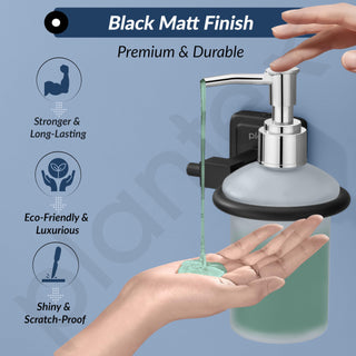 Plantex 304 Grade Stainless Steel Liquid Soap Dispenser/Handwash Dispenser/Shampoo Dispenser for Bathroom Accessories - Decan (Black)