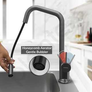 Plantex Kitchen Faucets for Sink and 360° Swivel Spout/Sink Tap for Kitchen Basin/Kitchen Taps for Home Sink - Deck Mounted - (8991-Grey)