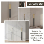 Plantex Stainless Steel & Aluminium Cabinet Handle/600mm Wardrobe Door Handle/Cupboard Pull-Push Handles for Home/Office - Pack of 2 (Black & Gold)