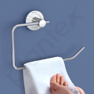 Plantex Stainless Steel Towel Ring for Bathroom/Wash Basin/Napkin-Towel Hanger/Bathroom Accessories (Chrome-Half Square) - Pack of 4