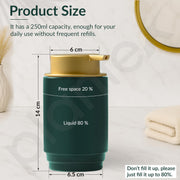 Plantex Ceramic Soap Dispenser for Washbasin/Soap Dispenser for Bathroom ABS Pump Head - Green & Gold (Pack of 1)