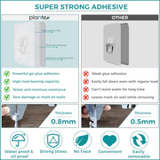 Plantex Bathroom Organizer Without Drill/GI Steel Self Adhesive Bathroom Shelf for Wall with Magic Stickers/Self Adhesive Kitchen Shelf with Hooks (Pack of 4)