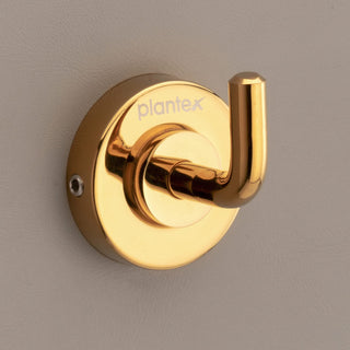 Plantex 304 Grade Stainless Steel Robe Hook/Cloth-Towel Hanger/Napkin Hanger/Bathroom Accessories Pack of 4, Daizy (Golden)