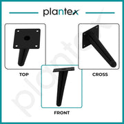Plantex 6 Inch Sofa Legs for Bed Furniture/Sofa Legs for Table/Sofa Support Legs with Rubber Grip (Black, 8 Pcs)