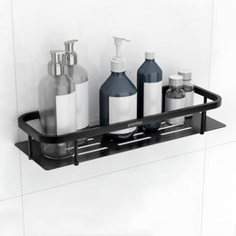 Plantex 304 Stainless Steel Bathroom Shelf/Wall Mounted Bathroom Organiser with Drill/Kitchen Storage Shelf(15X5 Inch-Black Finish)