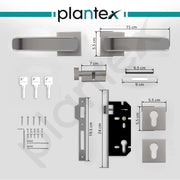 Plantex Main Door Locks for Home/Premium Door Lock with 3 Years of Warranty/Mortise Lock for Door - Main Door Lock Set (7112 - Satin White & Satin Black)