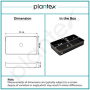 Plantex Table Top Wash Basin for Bathroom/Designer Ceramic Basin/Rectangle Countertop Vessel Sink Basin for Home/Office/Hotel (Black - 14 x 24 x 4 Inch)