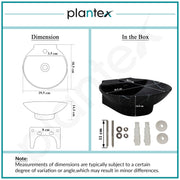 Plantex Ceramic Wall Hung Wash Basin/Wall Mount Basin for Bathroom/Washbasin Sink for Home/Office/Restaurant (Black - 15 x 15 x 5 Inch)
