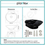 Plantex Ceramic Wall Hung Wash Basin/Wall Mount Basin for Bathroom/Washbasin Sink for Home/Office/Restaurant (Black - 15 x 15 x 5 Inch)