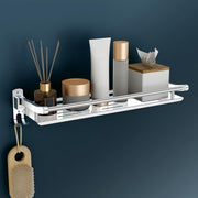 Plantex Elegant Stainless Steel Multipurpose Folding Bathroom Shelf/Towel Rack with Towel Hooks/Bathroom Accessories - Wall Mount (Chrome)