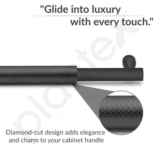 Plantex Cabinet Handle/96mm Handle for Cabinet/Wardrobe/Kitchen Handle/Door Pull-Push Handle for Home/Office - Pack of 1 (Black)