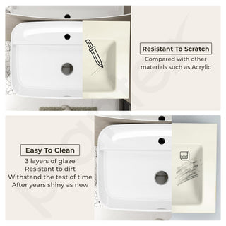 Plantex Ceramic Washbasin/Tabletop Wash Basin with 10 Years Glaze Warranty by Plantex/Wash Basin for Bathroom/Home/Office/Hotels (White - 24 x 15.5 x 6 Inch)