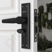 Plantex Heavy-Duty Door Lock/Main Door Lock Handle Set/6-Lever Lock Mechanism Mortise Lock with 3 Keys/Brass Lock Body & Cylinder (PTP-07, Black)