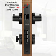 Plantex Door Lock Set with Keys/Mortise Door Lock for Home/Office/Hotel - Pack of 1 (OHMH-21, Z-Black & PVD Black)