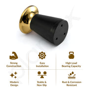 Plantex 3 Inch Sofa Leg for Bed Furniture/Aluminium Sofa Leg for Table/Support Legs/Furniture Leg - Pair of 1 (2 Piece) (DTS-87, Black & Gold)
