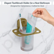 Plantex 304 Grade Stainless Steel Tumbler Holder/Tooth Brush Holder for Bathroom/Bathroom Accessories - Parv (Brass Antique)