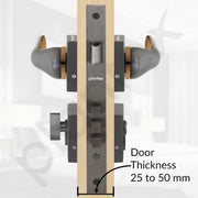 Plantex Triple Security Door Lock for Home/Main Door Lock Set with 3 Years of Warranty by plantex/Mortise Lock for Door with Brass Lock Body & Cylinder (7121, Grey & Choco)