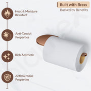 Plantex Smero Pure Brass Toilet Paper Holder/Toilet Paper Roll Holder/Tissue Paper Roll Holder for Bathroom - Smart (PVD Rose Gold)