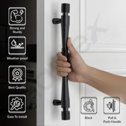 Plantex Main Door Handle/Stainless Steel Door Handle/12 Inch Pull-Push Handle for Home/Office - Pack of 1 (APS-147, Black)