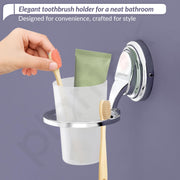 Plantex 304 Grade Stainless Steel Tumbler Holder/Tooth Brush Holder/Bathroom Accessories - Cubic (Chrome)