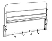 Plantex Stainless Steel Folding Towel Rack/Towel Rod with Hooks for Bathroom/Towel Stand/Towel Hanger/Bathroom Accessories (24-inch) Chrome