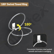 Plantex Self-Adhesive Towel Holder in Bathroom/Stainless Steel Towel Ring for Wash Basin/Round Towel Hanger for Wall- Pack of 1 (APS-5000, Chrome)