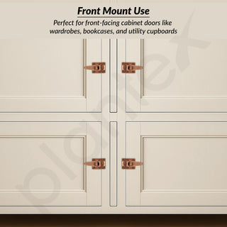 Plantex Cabinet Latch – Heavy-Duty Hatch Case Bolt for Storage Units, Toolboxes, Kitchen Cabinets & Cupboards - Pack of 6 (Rose Gold)
