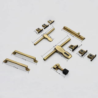 Plantex Stainless Steel Kit for Single Door - Hardware Accessories (10 inch Al-Drop, 8 inch Latch, 7 inch 2 Handles, 7 inch Tower Bolt, 4 inch Stopper) - (DMAL-03-Brass Antique)