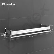 Plantex Stainless Steel Bathroom Shelf/Shelf for Bathroom/Wall Mounted Kitchen Shelf/Washroom Organiser- Chrome (15x5 Inch)