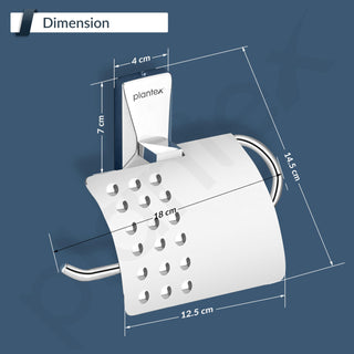 Plantex 304 Grade Stainless Steel Toilet Paper Holder/Tissue Paper Roll Holder for Bathroom - Crystal (Chrome)