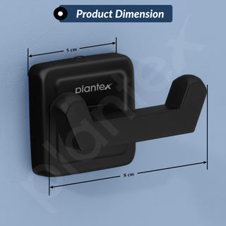 Plantex 304 Grade Stainless Steel Robe Hook/Hanger/Hook for Hanging Towel in Bathroom/Living Room - Decan (Black)