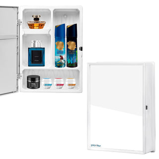 Plantex Forever Multi-Purpose Plastic Bathroom Cabinet with Mirror Door/Bathroom Accessories (Slimline-White)