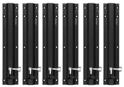 Plantex Stainless Steel 8-inch Tower Bolt/Tower Bolt for Home,Offices Doors and Windows/Tower Bolt for Main Door/Wardrobe Door Latch/Kundi/Chitakini/Door Latch for Windows (Black Finish, Pack of 6)