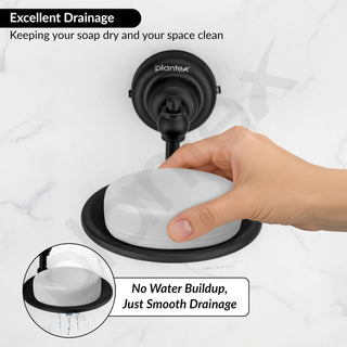 Plantex 304 Grade Stainless Steel Soap Holder/Soap Stand/Bathroom Soap Dish/Bathroom Accessories - Skyllo (Black)