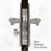 Plantex Heavy-Duty Door Lock Set - Main Door Lock Plate Handle Set/6-Lever Mechanism Mortise Locks with 3 Keys/Brass Locks Body & Cylinder (PTP-09-Satin & CP)