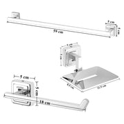 Plantex Decan 304 Grade Stainless Steel Towel Rod for Bathroom/Soap Holder/Napkin Ring/Bathroom Accessories - Chrome