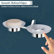 Plantex Rich Brass Unique Dual Soap Dish for Bathroom/Wall Mounted Soap Holder/Soap Stand/Bathroom Accessories (Chrome)