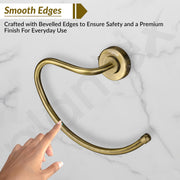 Plantex 304 Grade Stainless Steel Round Towel Holder for Washbasin/Bathroom/Towel Ring/Napkin Ring for Kitchen/Bathroom Accessories - Daizy (Antique)