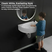 Plantex Platinum Ceramic Wash Basin Wall Mounted/Wash Basin for Bathroom/Wall Hung Washbasin/Sink for Bathroom with 10 Years Glaze Warranty by Plantex(Glossy White/Cody -17.5 x 11.5 x 5 Inch)