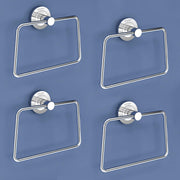 Plantex Stainless Steel Towel Ring for Bathroom/Wash Basin/Napkin-Towel Hanger/Bathroom Accessories (Chrome-Trapezium) - Pack of 4