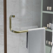 Plantex Stainless Steel Towel Bar Combination/Shower Door Handle/Towel Holder for Glass Shower Door and Bath Door Pull Handle - Pack of 1 (Brass Antique)