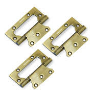 Plantex Stainless Steel Butterfly Hinges for Door Hinges/Non-Mortise Hinge/4 Inch x 14 Gauge Door Hinge/2.5 mm Hinges for Home/Office/Hotel - Pack of 3 (Brass Antique)