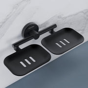 Plantex Galaxy 304 Grade Stainless Steel Rectangular Double Soap Holder for Bathroom/Soap Stand/Soap Holder/Bathroom Accessories - (Black)